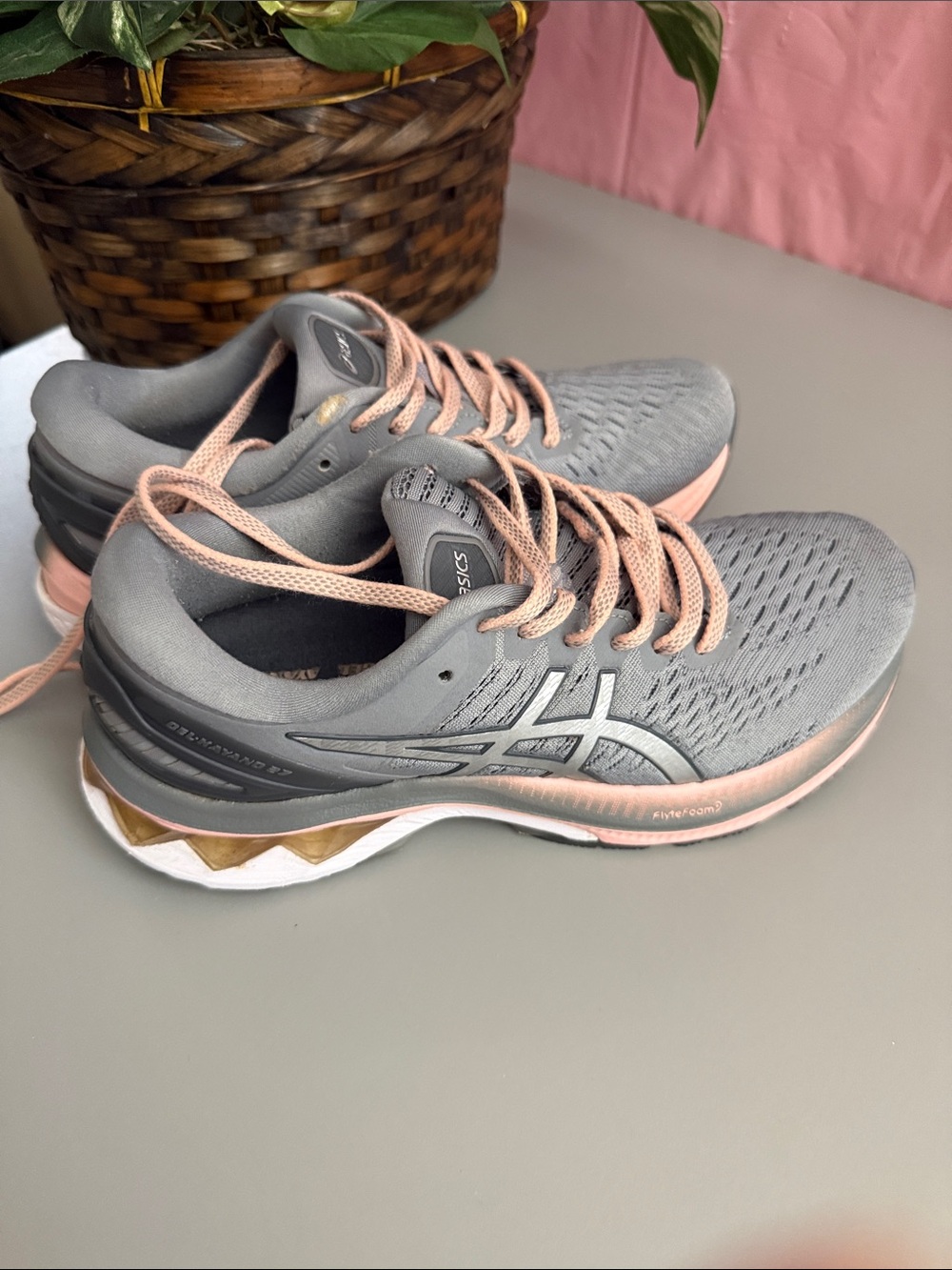 ASICS Women's Gray & Pink Running Shoes